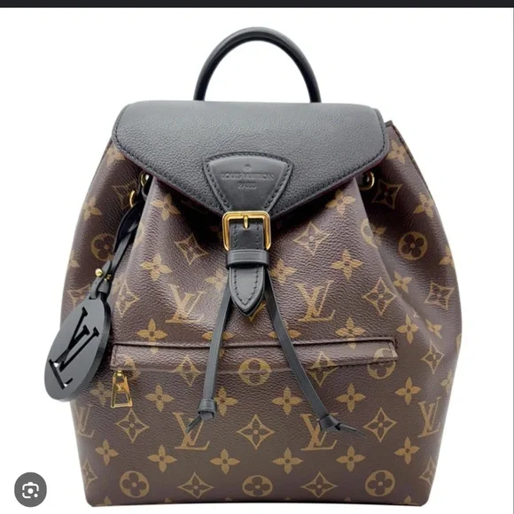 LOUIS VUITTON
Montsouris NM Monogram Canvas Leather Backpack Black - Picture 1 of 10